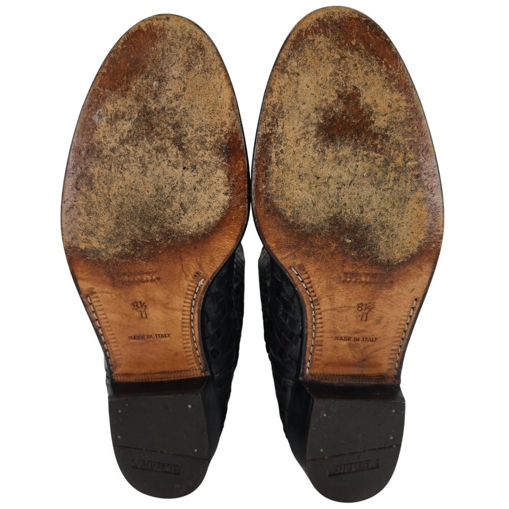 Vintage Bally Italy Full Hand Woven Calfskin Boots Mens 8.5 Dress Western Cowboy - Picture 4 of 15